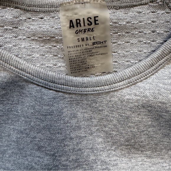 ECHT Activewear Set Leggings Gray Long Sleeve Crop Top Stretch Scrunch Bootie S - Picture 6 of 13